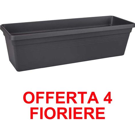 OFFERTA 4 FIORIERA GREEN BASICS TROUGH 50CM LIVING BLACK