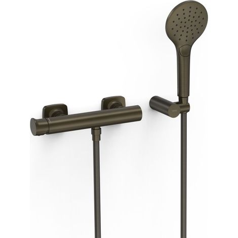 Mitigeur mural pour douche Loft Noir bronze - TRES 22216701KMB