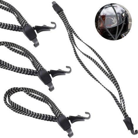 4x Gepäckspanner 70-123cm, 3-in-1 Spanngurt mit Haken für Fahrrad & Motorrad (1/5)