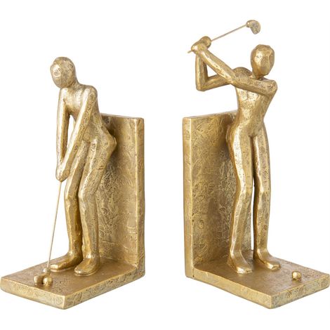Serre livres golfeur doré en résine - Doré (1/3)