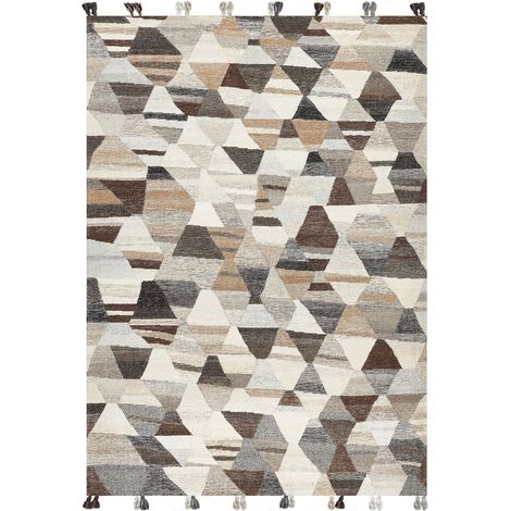 Tappeto di lana multicolore 200 x 300 cm kilim fatto a mano patchwork con nappe Argavand