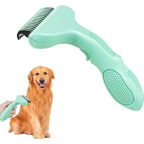 Brosse pour chien contre la chute des poils  Soin doux auto-nettoyant – Brosse pour chat à poils courts – Peigne démêlant pour toutes les races, chiots, chatons, démêlage à la maison, voyage (1/5)