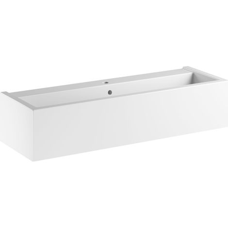 Lavabo KANAAL en céramique 120x40cm, blanc (1/2)
