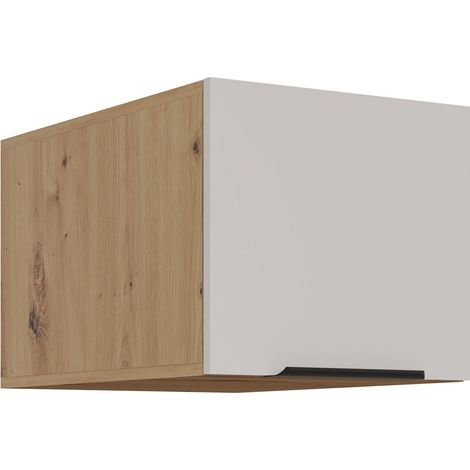 Aufsatzschrank Hochschrank 40 cm Küche SOLANO Kaschmir beige + Eiche Artisan matt Küchenzeile Küchenblock (1/5)