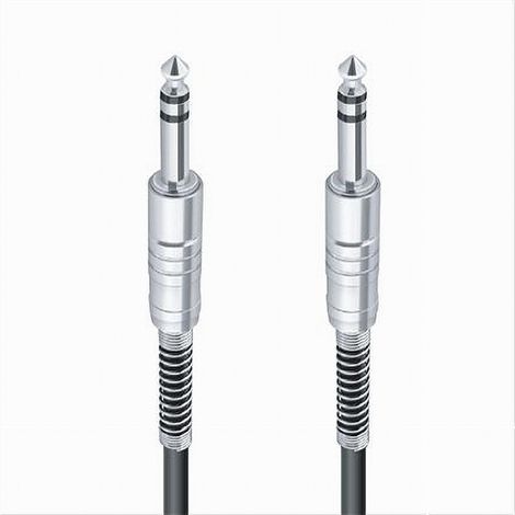TRADE SHOP - Cavo Collegamento 2 Jack Da 6.5mm 5metri Cavetto Microfono Audio Stereo Jjack-08 -
