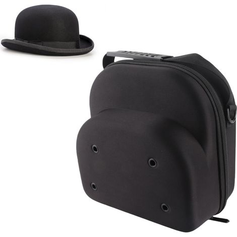 Tragbare EVA-Kappenaufbewahrungsbox, Hartschalenkoffer für Transport und Reisen, Schwarz, Großes Fassungsvermögen (22 x 21 x 13 cm)