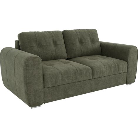 Divano letto 3 posti a ribalta Posto letto 140 cm Materasso 22 cm memory foam in Tessuto Verde - BOLIPO