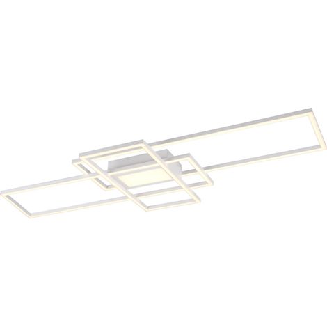 Plafonnier LED moderne blanc ALYRON Trio 60W télécommande cadres rectangulaires réglables (1/4)