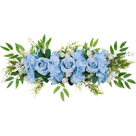 [50188cm Bleu clair] Composition de roses artificielles pour arches de mariage, guirlandes florales de table et décorations de miroirs (1/2)