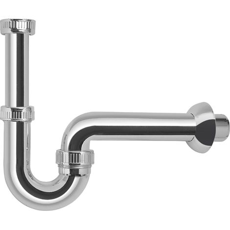 Schläfer 4395113 Sifone a S per Scarico Lavandino Bagno, Bidet e Cucna, Sifone in Abs Cromato, Sifone Antiodore, Misure 1 1/4", Raccordo Finale a Parete Ø 40mm (1/5)