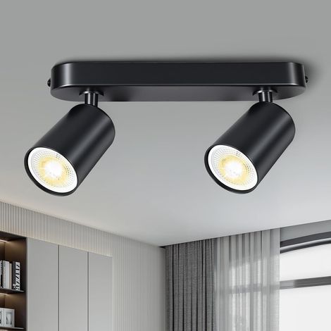 Rampe Spots GU10, Noir Mat Barre Plafonnier (1/5)