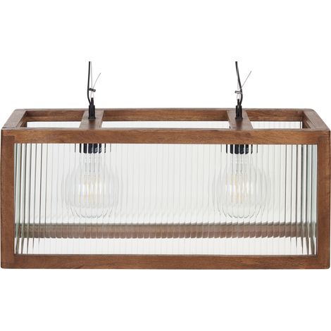 Lámpara de techo de madera de mango clara 151 cm a mano pantalla natural Penna