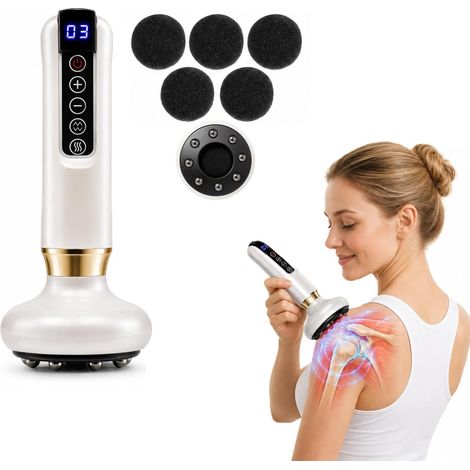 Masseur électrique de cellulite avec fonction chauffante, masseur électrique à ventouses avec 8 boules magnétiques, 3 niveaux d'aspiration et 12 modes de chauffage, masseur corporel pour jambes, dos (1/5)