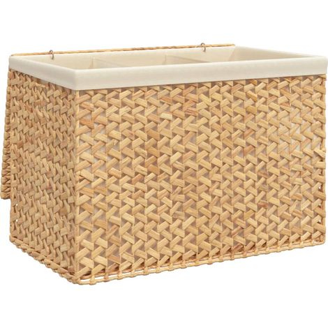 Panier à linge,Panier à vêtements avec 3 sections 75x42,5x52 cm hyacinthe d'eau CFW151924 (1/5)