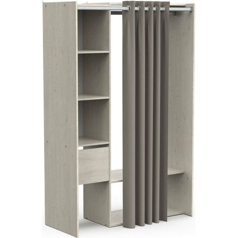 Dmora - Großer Kleiderschrank Elettori, Schlafzimmermöbel, Schrank, Garderobe, 119x50 h183 cm, Eiche