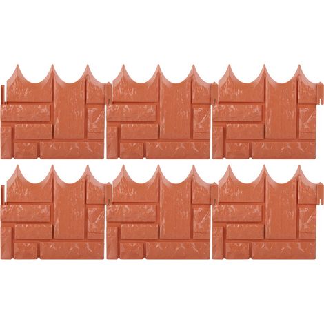 Lot de 6 pièces de bordure décorative de protection pour jardin, pelouse et mur, en plastique résistant. (1/5)