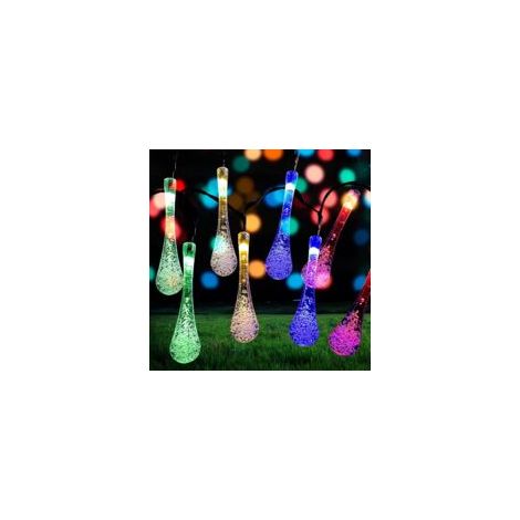 Guirlande Lumineuses Solaire Extérieur, Guirlande Lumineuse Solaire 7m 50 LED Goutte d'eau, 8 Modes Étanche Guirlande Solaire Extérieur pour Jardin Fête Noêl (1/5)