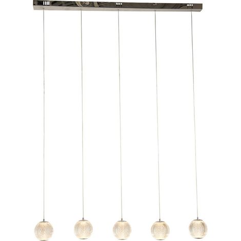 Searchlight Allure Luminaire suspendu à 5 barres chromées, acrylique transparent (1/5)
