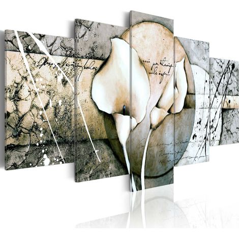 Quadro - Misterio di Calla: Grigio - 100x50 (1/4)