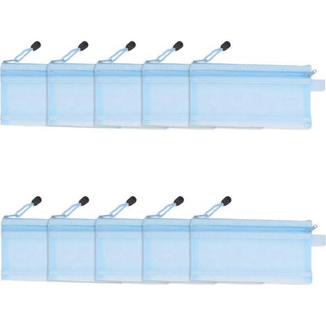 Lot de 10 pochettes en nylon imperméables à double couche en filet pour documents A6, fournitures de bureau et puzzles (1/4)