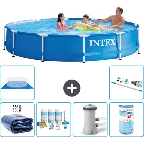 Intex Piscina con struttura Rotonda - 366x76 cm - 7-pezzi  S41584 (1/5)