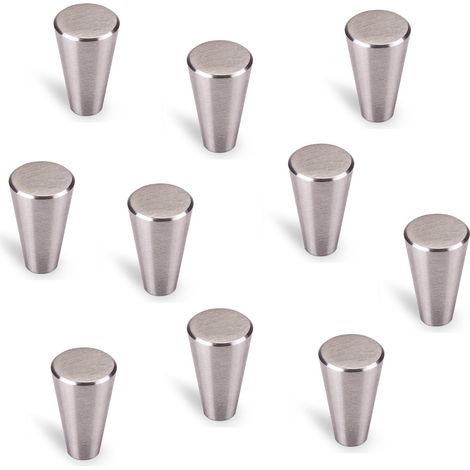10er Pack - Möbelknopf LEONARD Ø 16 mm Edelstahl gebürstet Möbelknauf von SOTECH