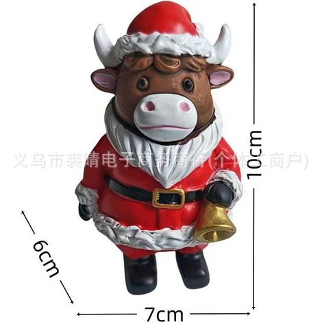 New Arrival Cute and Adorable Highland Bull Decorative Ornament for Christmas, Home Decor, Garden, Halloween Gift - Christmas Cow -