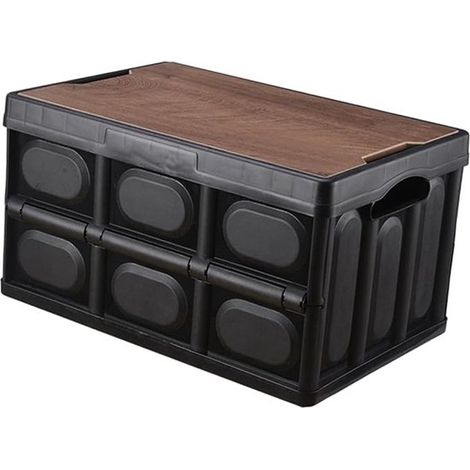 Caja de almacenamiento plegable de gran capacidad para coche – organizador de accesorios para maletero – estuche para botellas (1/5)