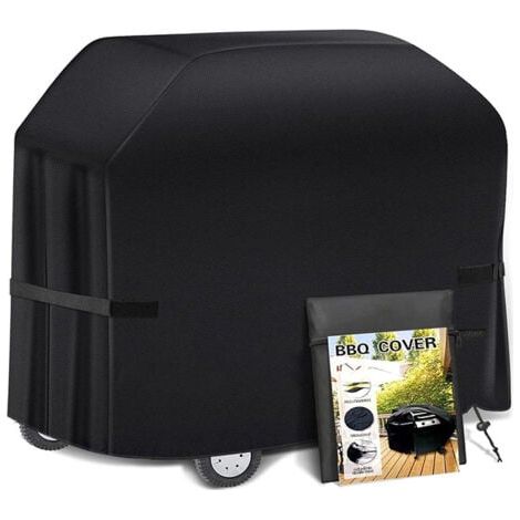 Barbecue cover 100 x 60 x 150 cm, waterproof barbecue cover, UV-resistant gas barbecue cover, durable and practical, tear-resistant, black (1/4)
