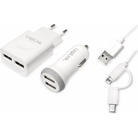 LOGILINK Kit de charge USB PA0137, 3 pièces (1/5)