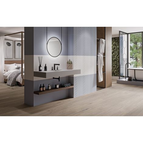 Yvetot – Azulejo de pared de colores gran formato · interior - Sabbia - 60x120 cm · 7 mm Relieve Palm (pared) - Caja · 2 piezas (1,44 m²) (1/5)