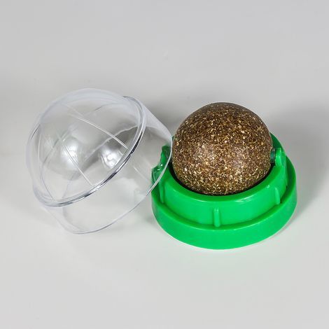 Set mit 4 Katzenminzebällen, Katzenminzebälle zur Zahnreinigung, drehbares und klebriges Katzenspielzeug, Katzenspielzeugstab (1/5)
