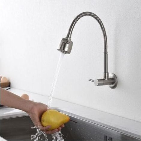 Robinet de cuisine mural, eau froide uniquement (1/5)