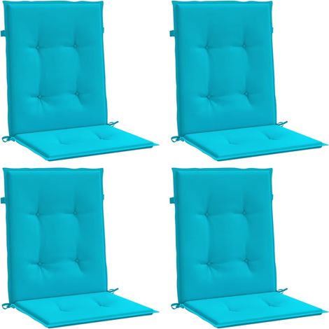 Coussins de chaise à dossier bas lot de 4,Coussins d'extérieur turquoise tissu CFW632140 (1/5)