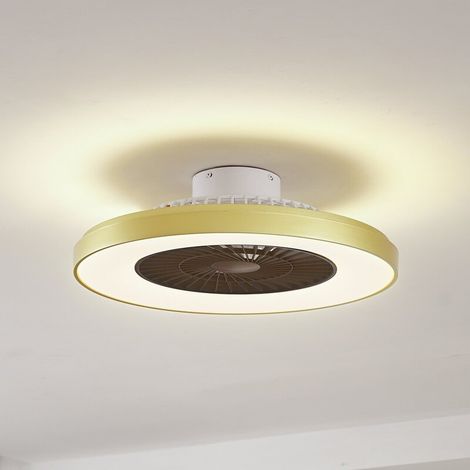 [GEBRAUCHT] B-Ware Lindby LED-Deckenventilator Teleo messing DC leise Tuya Fernbedienung 58 cm (1/2)