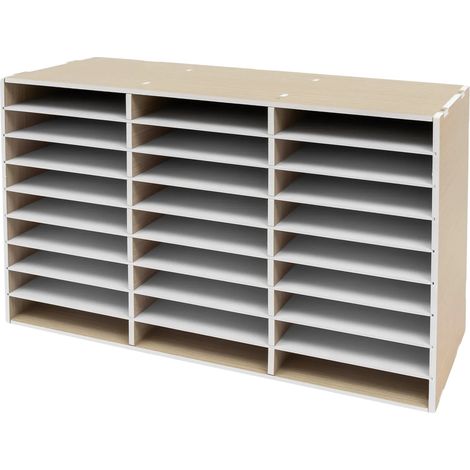 Organizador de documentos, 27 compartimentos, capacidad de carga de 50 kg, dimensiones 80 x 30,5 x 55,1 cm, material PVC, estilo moderno. (1/5)