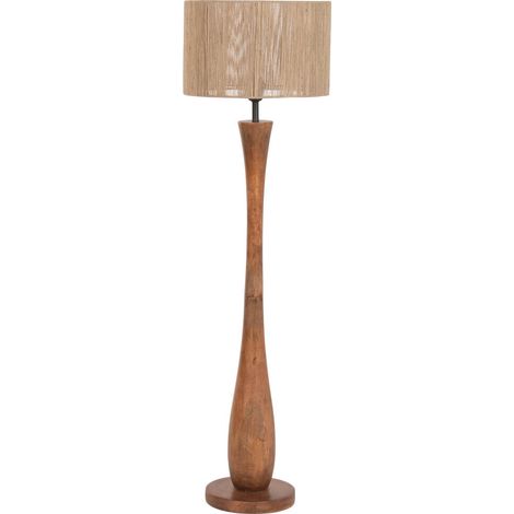 Lampara Pie Mango Fibra Trenzada 40X40X141 Natural