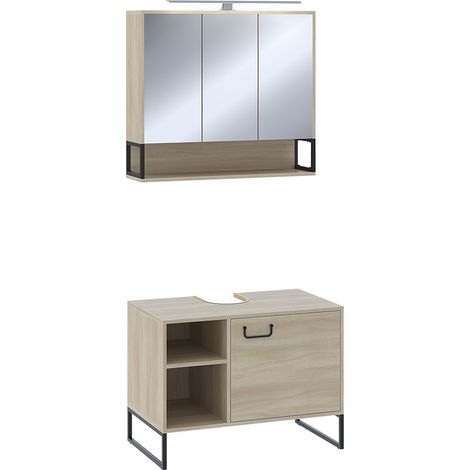 Badmöbel-Set Vionna, Eiche/Schwarz, 2 Teile, Vicco (1/5)