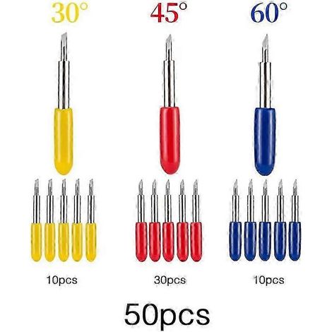 Cuchillas de corte de vinilo de 30/45/60 grados, 50 unidades, de acero de tungsteno, para plotter de corte Air/Air 2 Edition 0621