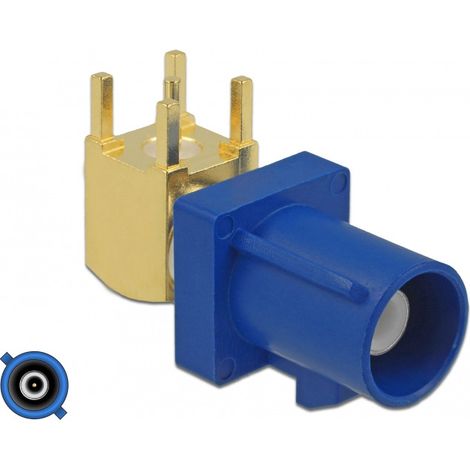 Connecteur FAKRA Z - DELOCK - Prise modulaire 90° - RAL 5021 - Bleu d'aniline - RF technologie