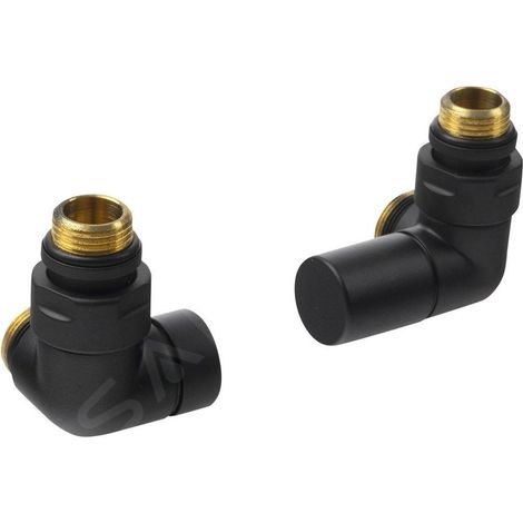 CORNER SIMPLY Radiateur sèche-serviettes avec valve avant plate, droite, noir mat (1/2)