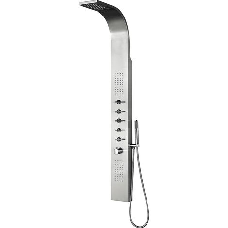 Milano Niagara Exposed Thermostatic Shower Tower Panel with Rainfall Shower Head Body Jets Hand Shower Handset and Waterblade Function - Chrome (1/5)