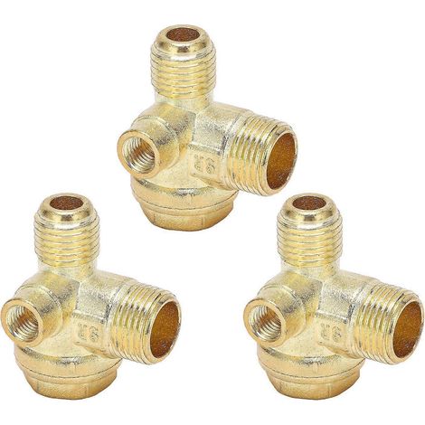 3-teiliges Rückschlagventil, 3-Wege, Messing, für Luftkompressoren, Gewinde, Zentral-Pneumatikzubehör, 8 mm, 16 mm, 14 mm