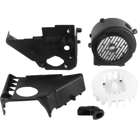 Couvercle de Ventilateur de Moteur, Ensemble de Refroidissement, Carénage d'air, adapté pour GY6 ATV Go Kart Buggys Scooter Noir. (1/5)