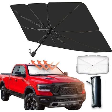 Pare-soleil de pare-brise avant de voiture et parapluie d'isolation thermique, pliable, protection UV et thermique, adapté à la plupart des camions SUV MPV (1/4)