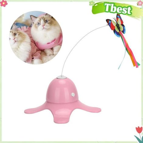Tbest Jouet chat de papillon clignotant Jouet de Chat Remplaçable de Papillon de Simulation Clignotant animalerie jouet Rose (1/5)