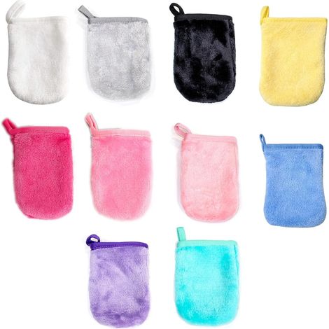 Gant de Toilette Éponge Lot 10 13x9cm Corail Doux Démaquillage et Lavage Visage
