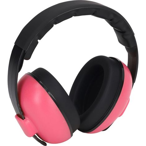 Casque antibruit industriel, protection auditive NRR 31 dB, casque portable pour l'apprentissage et le tir, rose rouge (1/5)