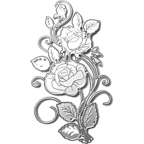 Metall-Stanzschablone für Rosenblumen, DIY-Scrapbooking-Album, Stempelpapier, Karte