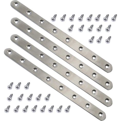 Planche de réparation, idéale pour les coins de table, les pieds de chaise, etc. - vis incluses (295 x 19 mm), lot de 4 (1/4)